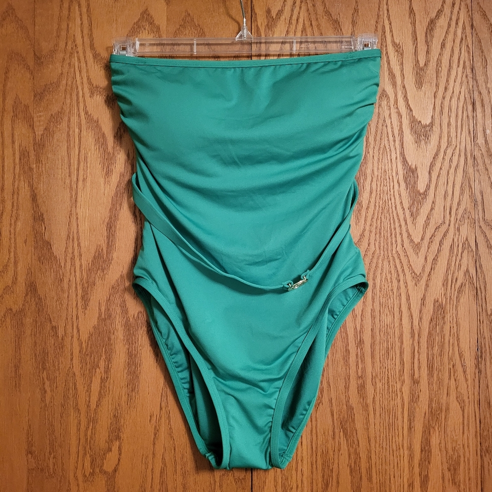 NWT Michael Michael Kors Spring Green One Piece Swimsuit Size 12